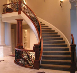 a curved staircase