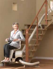 a curved stairlift
