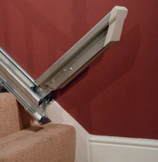 a hinged stairlift rail/track